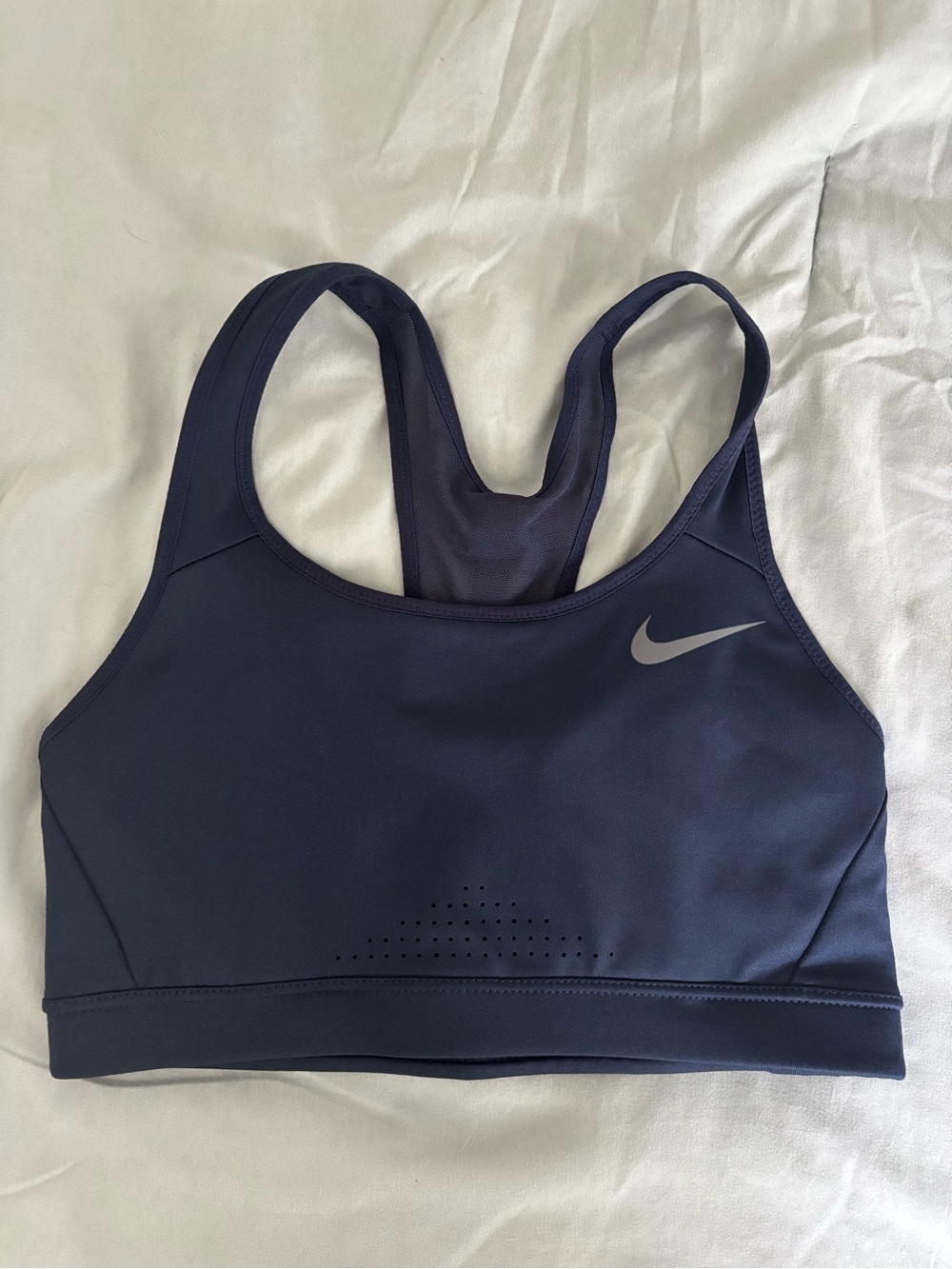 Nike Navy Racerback Sports Bra with Swoosh